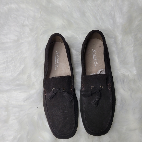 Scandro Men Dark Brown All Soft LEATHER SUEDE Slip-On Shoes Moccasin Loafer58110 - Picture 1 of 6